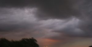 Stormy clouds at dusk.