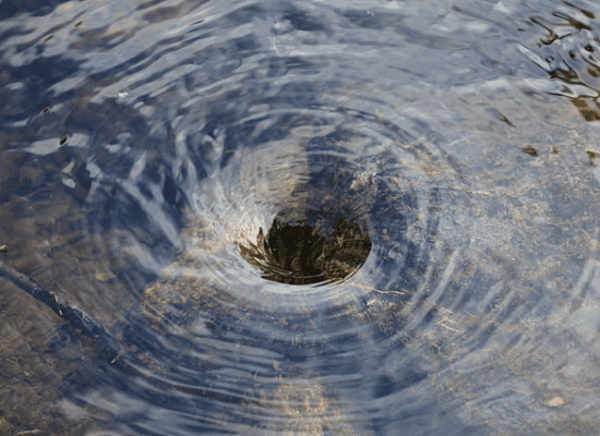 A whirllpool in the water